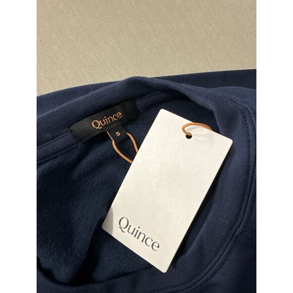 Quince SuperSoft Fleece Crew, Navy, S - Picture 4 of 5